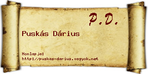 Puskás Dárius névjegykártya